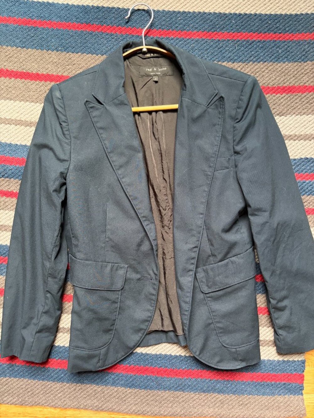 Rag&Bone cotton lined navy classic blazer [made in the US]